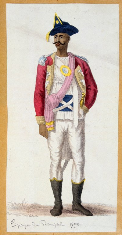 Cipaye du Bengal (Hindistan) - gravür, 18. yüzyılın sonlarında. by Unknown artist