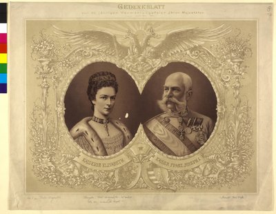 Majestelerinin 40 yaş düğün töreni hatıra kağıdı 24. Nisan 1854 by Unknown artist