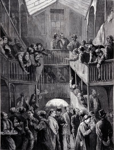 Konstantinopolis: 1878 yılında Galata banliyösünde borsa. by Unknown artist