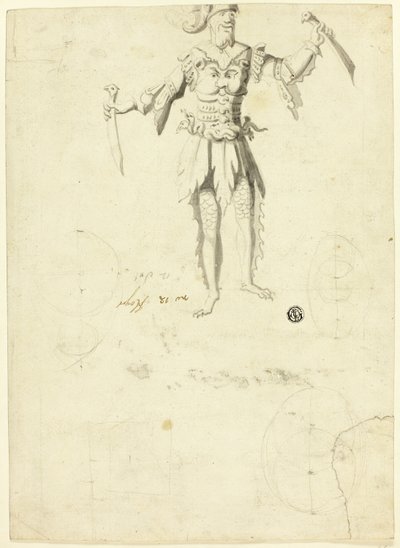 İki Kılıç Taşıyan Kostümlü Adam by Unknown artist