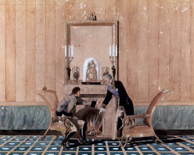 Napoli Krallığı İçişleri Bakanı Kont Giuseppe Zurlo, 1810-1814 yıllarında Joachim (Gioacchino) Murat (1767-1815) ile görüştü. Suluboya. Napoli, San Martino Ulusal Müzesi by Unknown artist