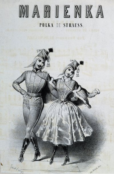 Strauss “Marienka” için birkaç polka dansçısı, n.d. 19. by Unknown artist
