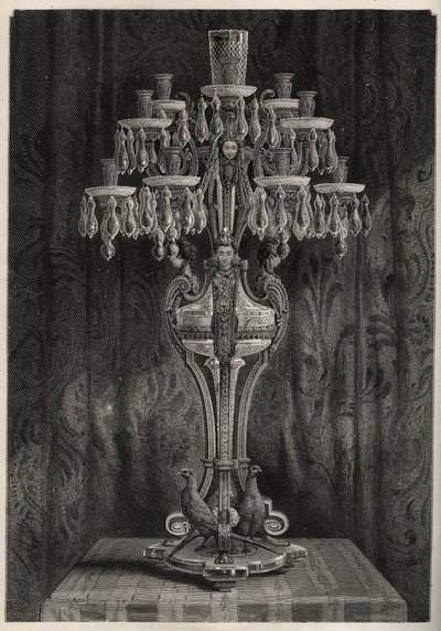Baccarat fabrikasından kristal şamdan - - Louis Figuier tarafından 