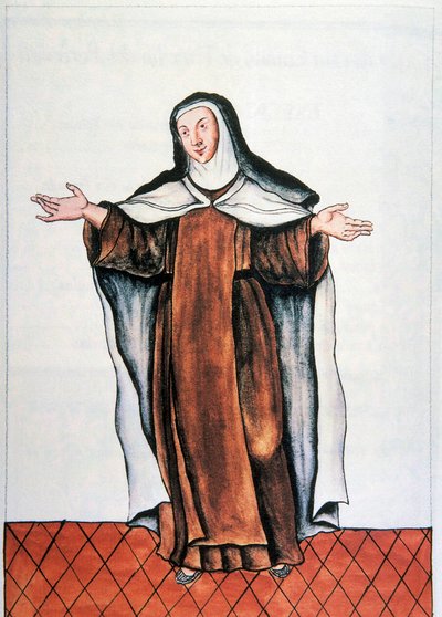 Peru'nun günlük yaşamı ve gelenekleri: “" Carmelite dechaussee "” Trujillo piskoposu Baltasar Martinez Companon y Bajanda'nın (1782-1785) “Trujillo del Peru” kitabından alınan suluboya. 18. yüzyıl Madrid'i. Biblioteca del Palacio Real by Unknown artist