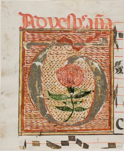 El Yazmasından Çiçeklerle Süslenmiş "T" Harfi by Unknown artist