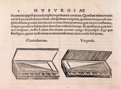 Klavsen ve spinet açıklaması. Musurgia seu praxis musicae