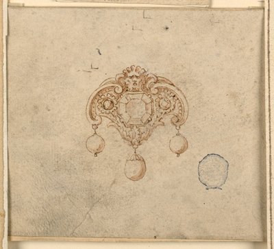Üç Pırlantalı Broş Tasarımı by Unknown artist