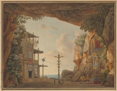 Elisca'nın İkinci Perdesi veya L'Habitante de Madagascar için Sahne Seti Tasarımı by Unknown artist
