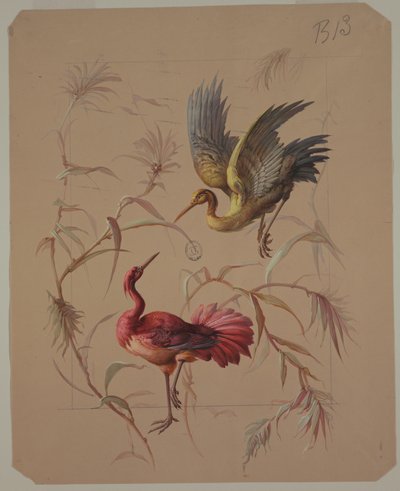 Duvar Kağıdı ve Tekstil Tasarımı: Çiçekler ve Kuşlar by Unknown artist