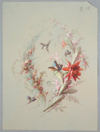 Duvar Kağıdı ve Tekstil Tasarımı: Çiçekler ve Kuşlar by Unknown artist
