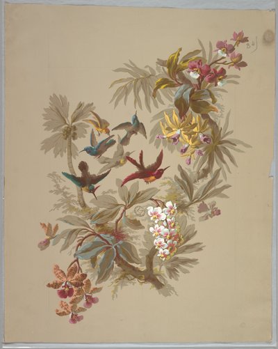 Duvar Kağıdı ve Tekstil Tasarımı: Çiçekler ve Kuşlar by Unknown artist