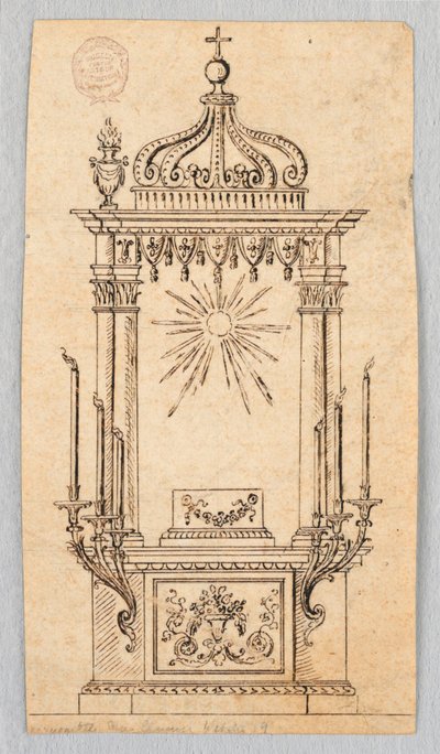 Ev Sahibinin Sergisi İçin Bir Baldacchino Tasarımı by Unknown artist