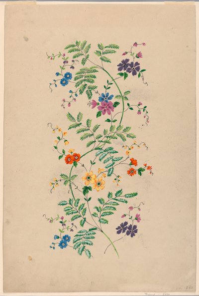 Dokuma Kumaş için Dikey Rinceau Tasarımı by Unknown artist