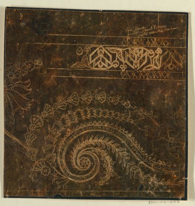 İşlemeli Bordür Motifi için Tasarım, Bitmemiş by Unknown artist