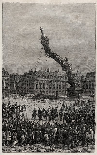 Komün Sırasında Vendome Sütununun Yıkımı by Unknown artist