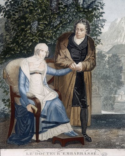 Doktor Kabartmalı (hasta bir kadının önünde). by Unknown artist