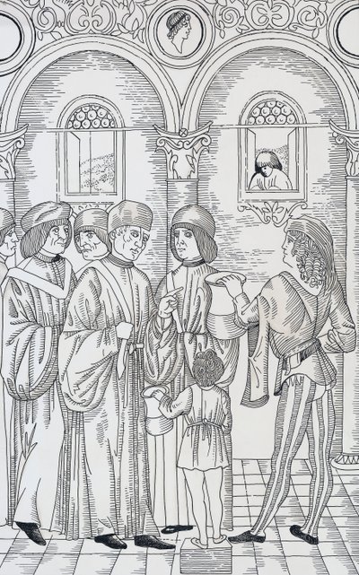 Hastaların idrarını inceleyen doktor, gravür by Unknown artist