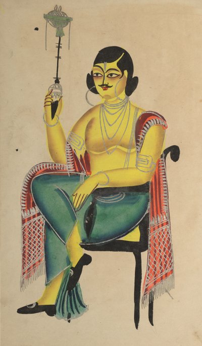 İngiliz Babu (Yerli Hintli Katip) Nargile Tutan by Unknown artist