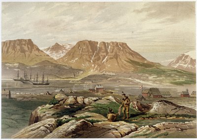 Eskimolar ve yerleşim - Dr. Edward Moos, Marcus Nard & Co, Londra tarafından “Kutup denizinin kıyıları, bir Arktik keşif anlatımı”nda by Unknown artist