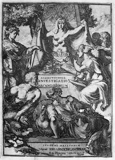 Hollandalı tüccar ve bilgin Antoine van Leeuwenhoek (ya da Leeuvenhoek Leeuwenhoeck) (ya da Antoni ya da Anthonie) (1632-1723) tarafından "Investigato Arcanorum" adlı eserin yanlış adı. by Unknown artist