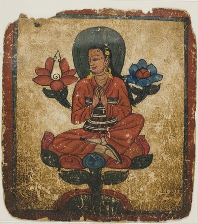 Lotus Üzerinde Oturan Figür, İnisiyasyon Kartları Setinden (Tsakali) by Unknown artist