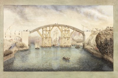 İlk Sunderland Köprüsü yapım aşamasında by Unknown artist