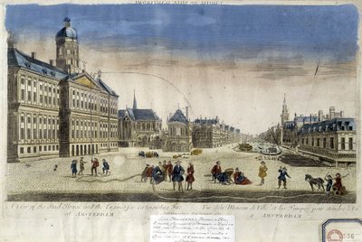 Amsterdam Belediye Binası önündeki ilk yangın pompaları - Optik görünüm by Unknown artist