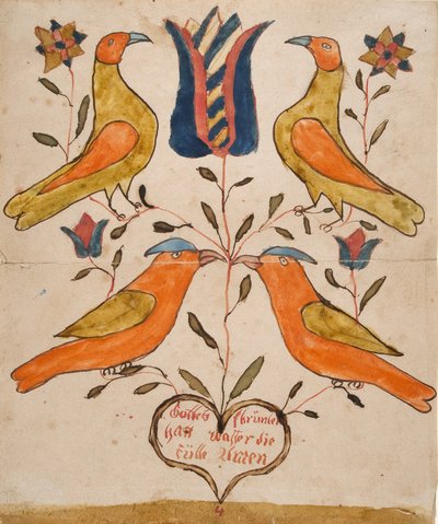 Dört Kuş, Lale ve Kalp by Unknown artist