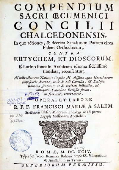 "Kalsedon Ekümenik Konseyi Özeti" önünde by Unknown artist
