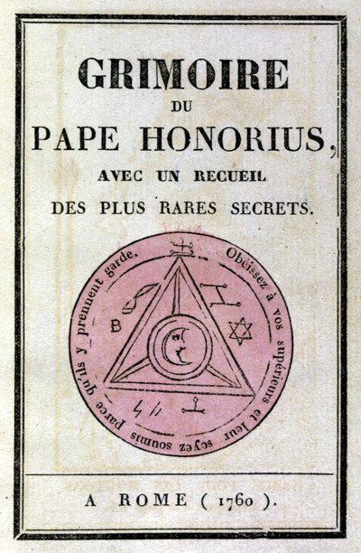 Papa Honorius'un büyü kitabının ön yüzü iblisleri çağırmak için kullanılırdı. by Unknown artist