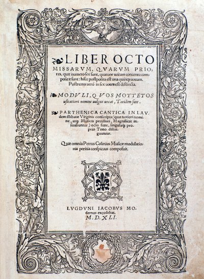 Liber octo Missarum'dan cephe parçası (1541) by Unknown artist