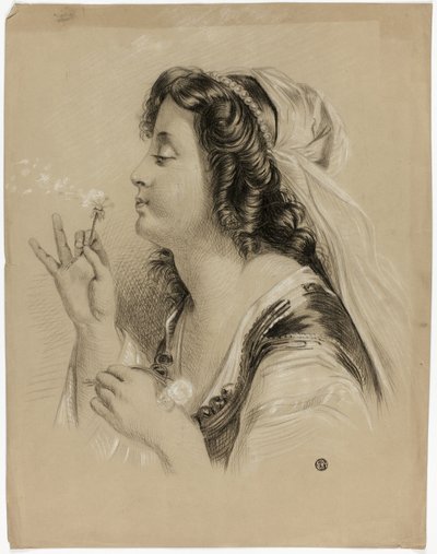 Karahindibaya Üfleyen Kız (recto); Bir Kızın Profilden Başı (verso) by Unknown artist