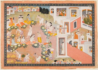 Ramayana'dan Rama'nın Doğuş Bayramında Tanrılar, Rishiler ve Şeytanlar by Unknown artist
