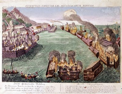 Cebelitarık Büyük Kuşatması 1779-1783 (gravür) by Unknown artist