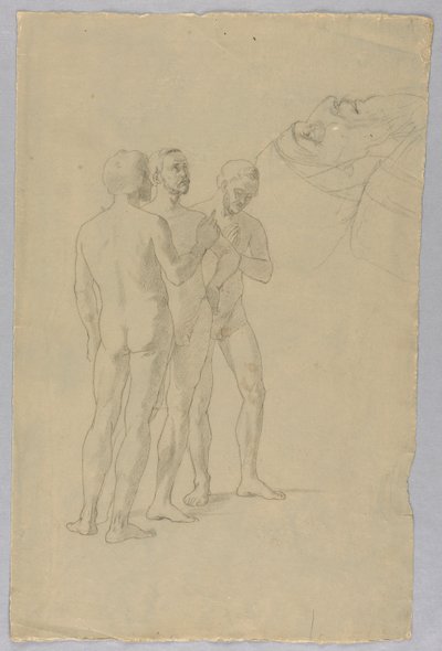 Üçlü Erkek Çıplak Grubu by Unknown artist