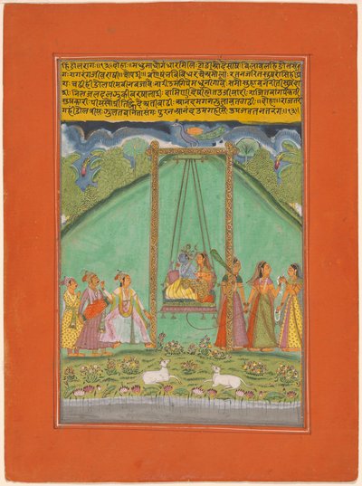 Hindol Raga, Garland of Musical Ragas (Ragamala) Setinden bir sayfa by Unknown artist