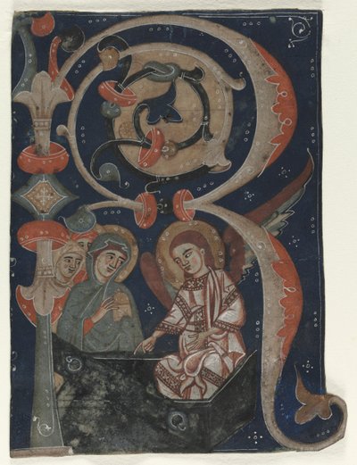 Kademeli Bir Şekilden Kesilen Tarihli İlk Harf (R): Mezardaki Üç Meryem by Unknown artist