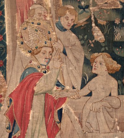Aziz Piat ve Aziz Eleuthère'in Tarihi, Sahne 12: Tribünün kızının dirilişi Detay. by Unknown artist