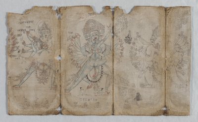 İkonografik Çizimler: Vajravarahi ile Chakrashamvara, Nairatmya ile Hevajra ve Yamantaka (verso) by Unknown artist