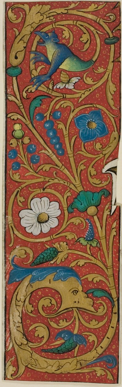 Bir El Yazmasından Grotesk ve Bitki Örtülü Tezhipli Bordür by Unknown artist