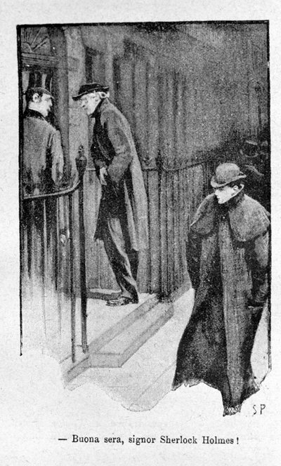 Sherlock Holmes kitabının illüstrasyonu. 19. yüzyılın sonu. by Unknown artist