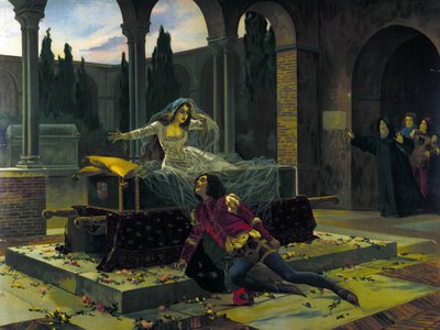 Piotr veya Pyotr Ilyich Tchaikovsky (veya Tchaikovsky veya Cajkovskij veya Tchaikovsky) tarafından “Romeo ve Juliet” balesinin son sahnesinin illüstrasyonu by Unknown artist