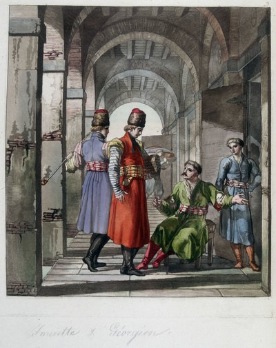 İmerette ve Gürcüce, Kafkasya. “” Eski ve modern kostüm” de by Unknown artist