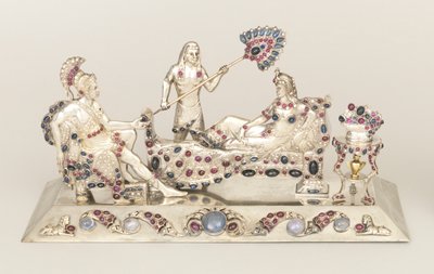 Antonius, Kleopatra ve Görevlisinin Mücevherli Heykeli by Unknown artist