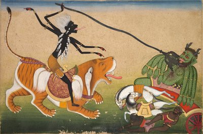 Kali Nisumbha'ya Saldırıyor by Unknown artist