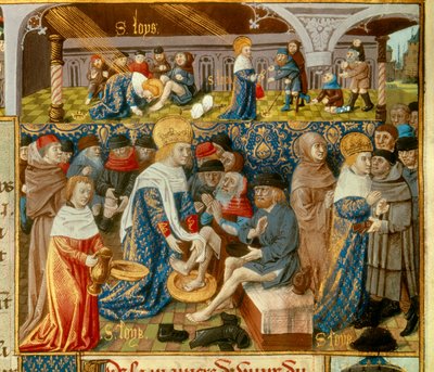 Kral Louis IX (1214-1270) (Saint Louis) 15. yüzyıla ait “The Book of Facts of Monsenyor Saint Louis” adlı bir el yazmasından alınan King Minyatür