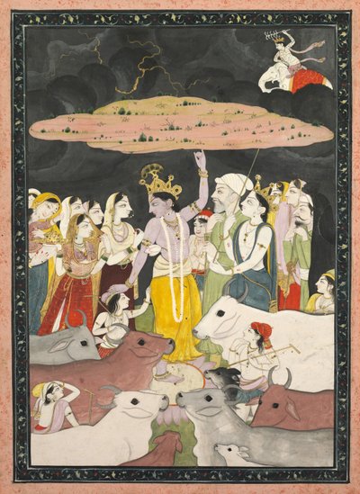 Krishna Govardhan Dağı'nı Kaldırıyor by Unknown artist