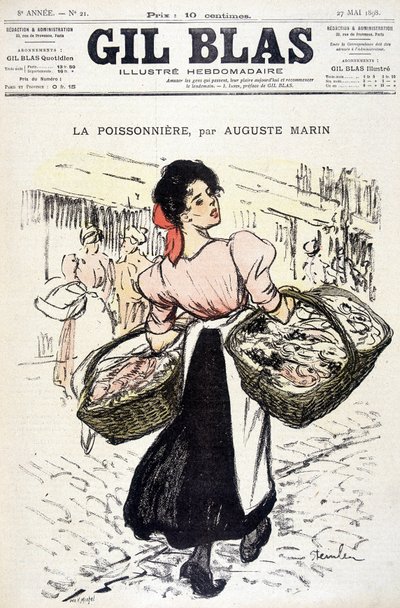 La fishonnière, Auguste Marin tarafından. 27/05/1898 tarihinde “Gil Blas”ta. by Unknown artist