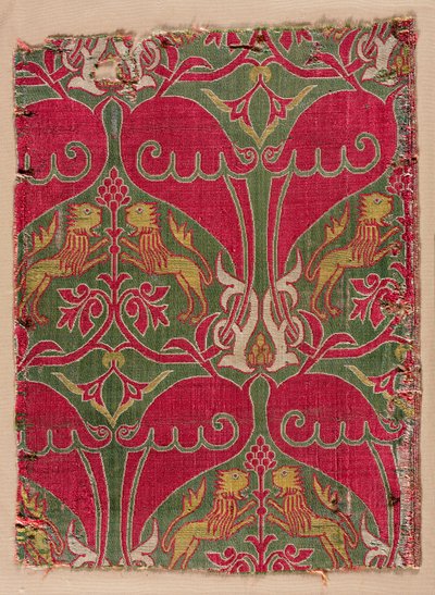 Şahlanmış aslanlar, palmetler ve rozetlerle süslü lambalar by Unknown artist