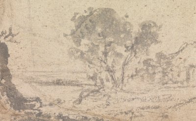 Bir ağaç ile manzara kroki by Unknown artist